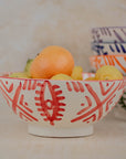 Moroccan Berber Eye Pedestal Bowl - Red