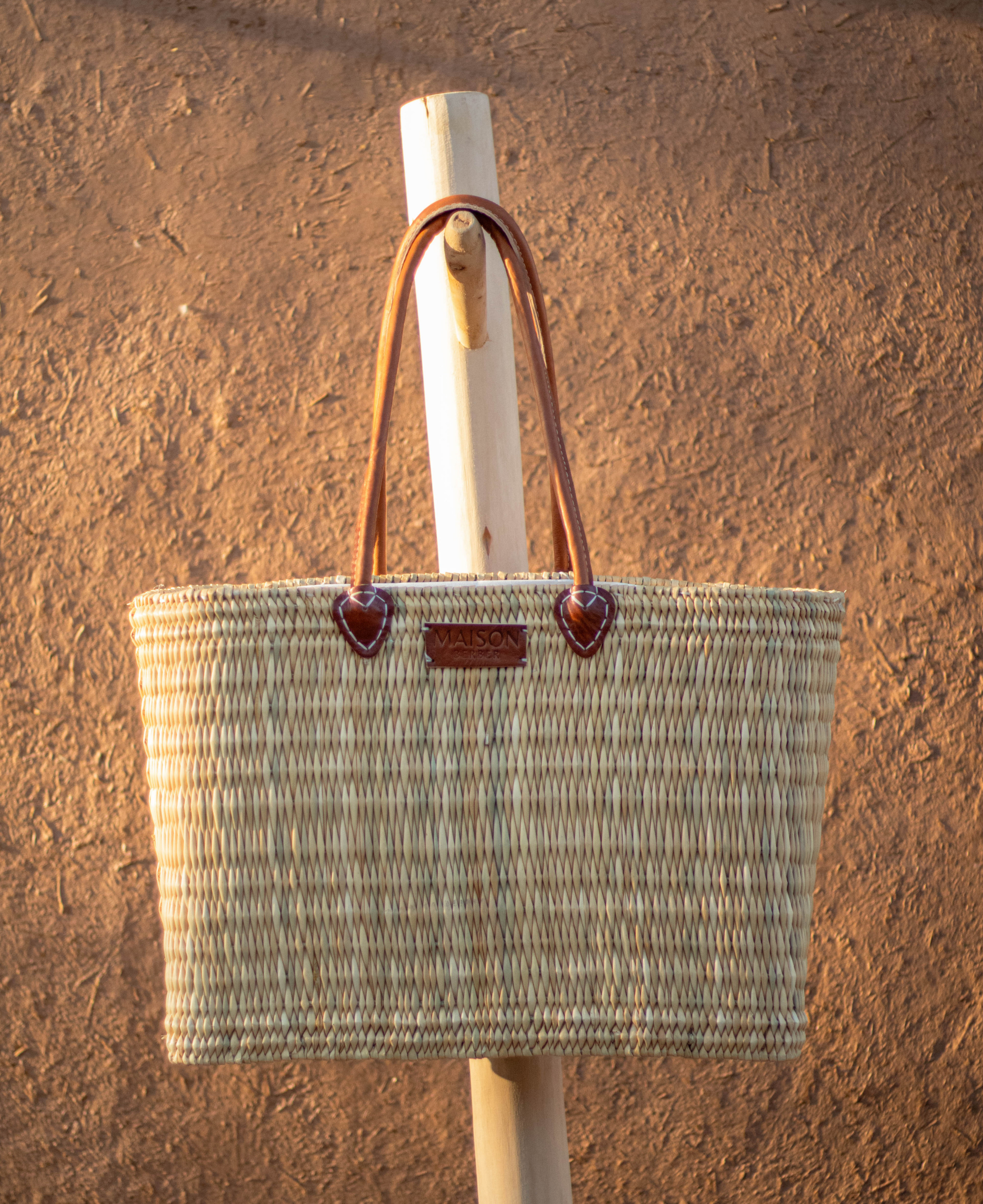 Handwoven Moroccan Reed Basket