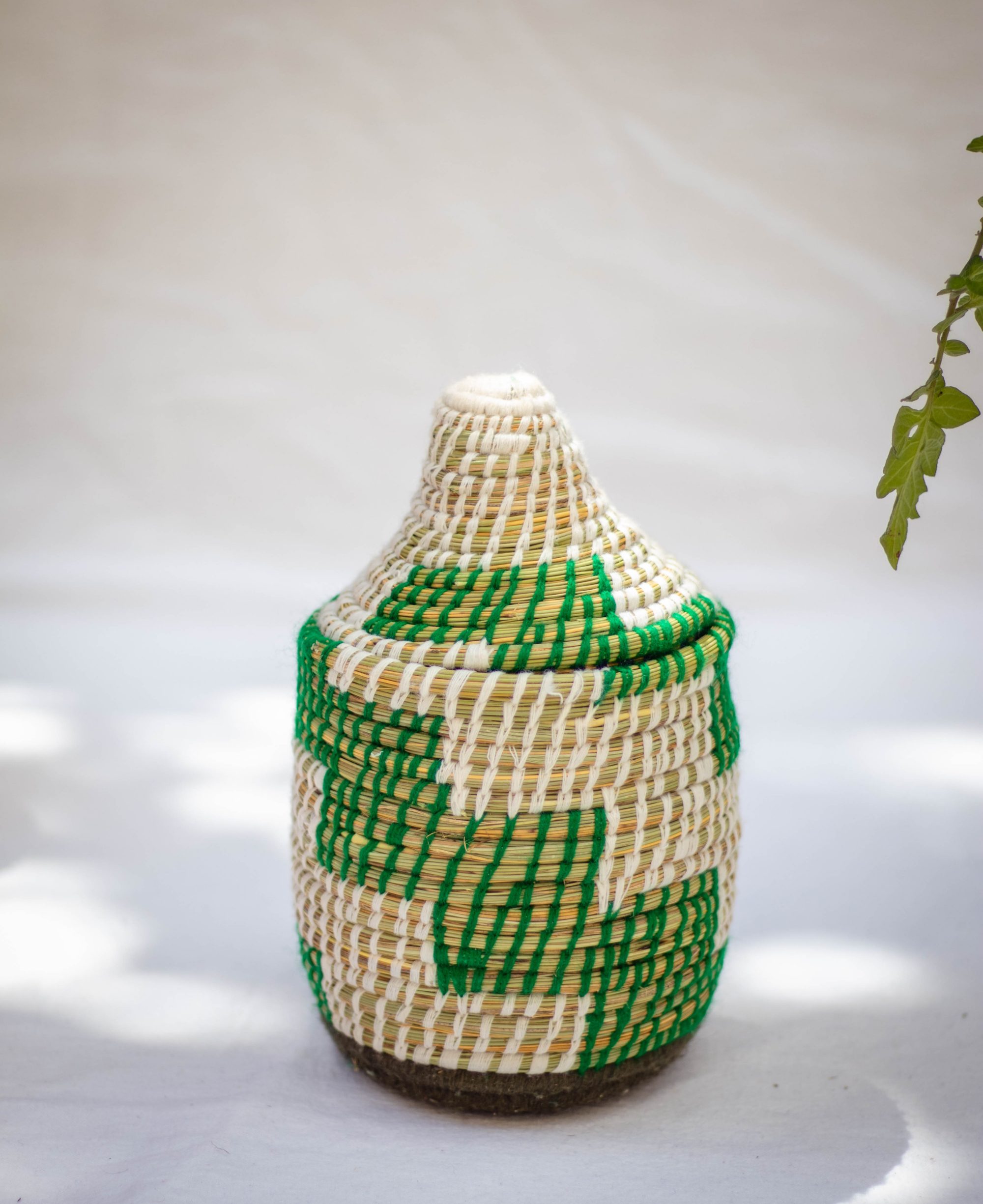 Hand-Woven Moroccan Wool Pot - 033