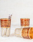 Moroccan Tea Glasses – Amber & Gold Set of 6