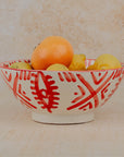 Moroccan Berber Eye Pedestal Bowl - Red