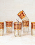Moroccan Tea Glasses – Amber & Gold Set of 6