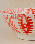 Moroccan Berber Eye Pedestal Bowl - Red