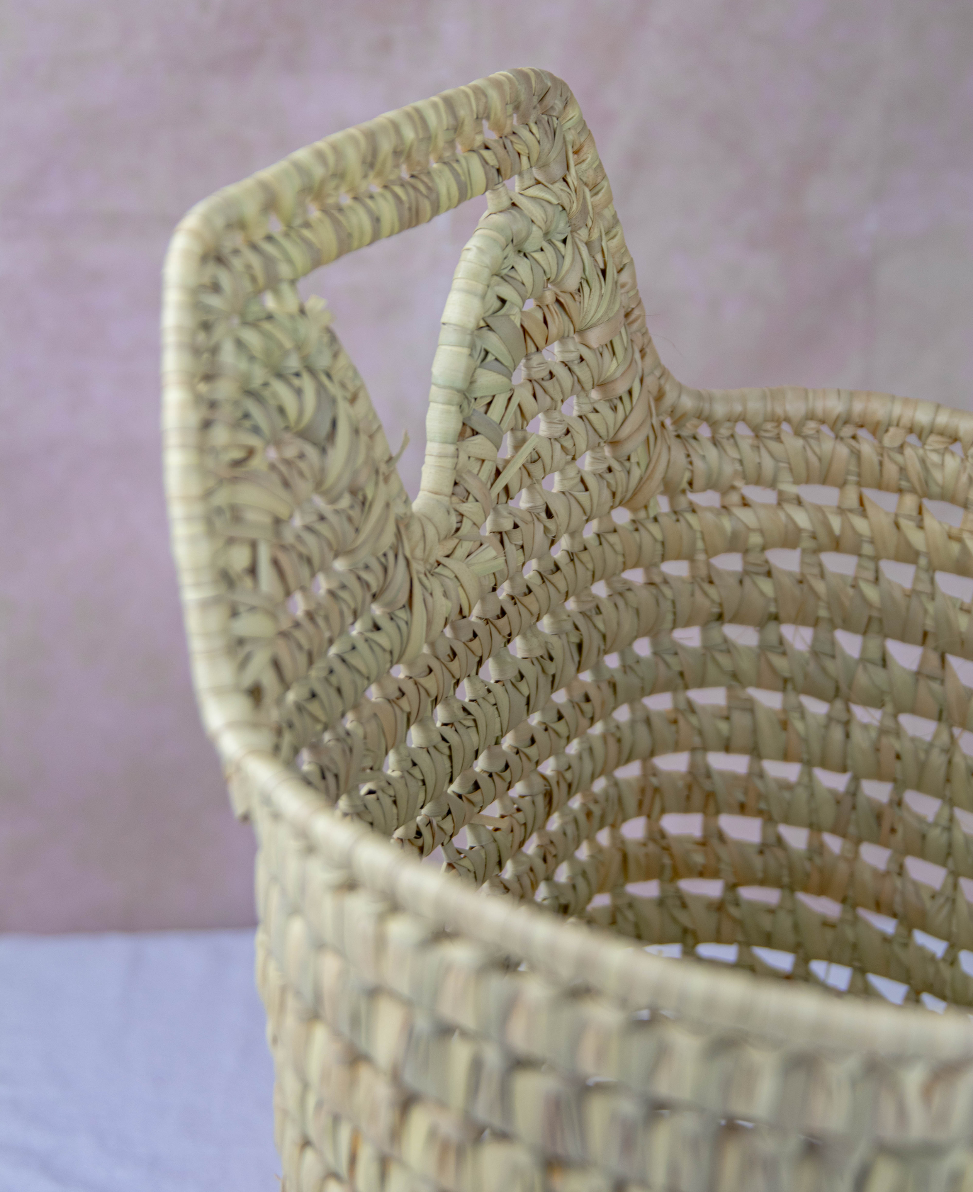 Handwoven Straw Beach Baskets