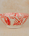 Handmade Moroccan Berber Eye Pedestal Bowl - Red