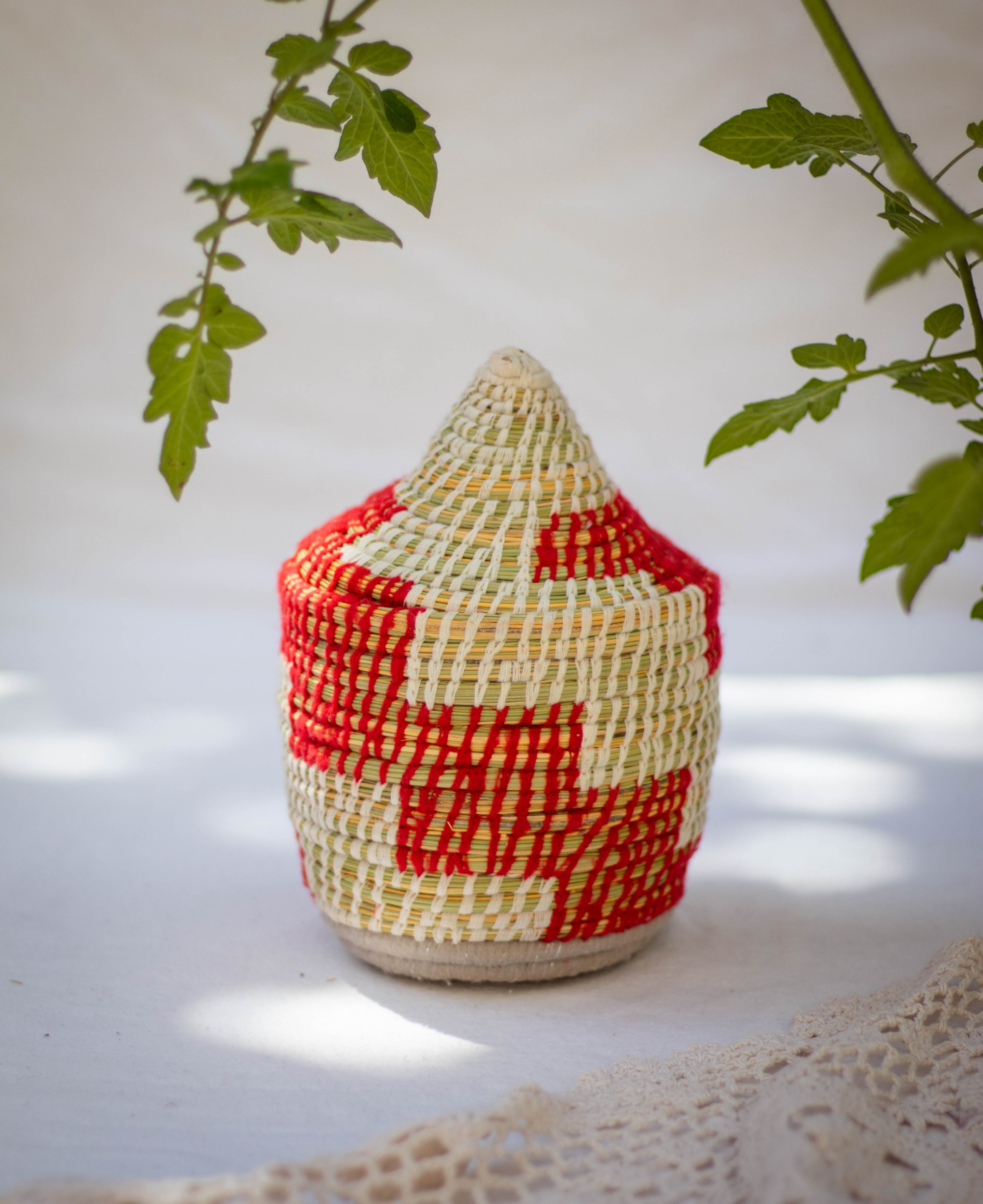 Hand-Woven Moroccan Wool Pot - 034