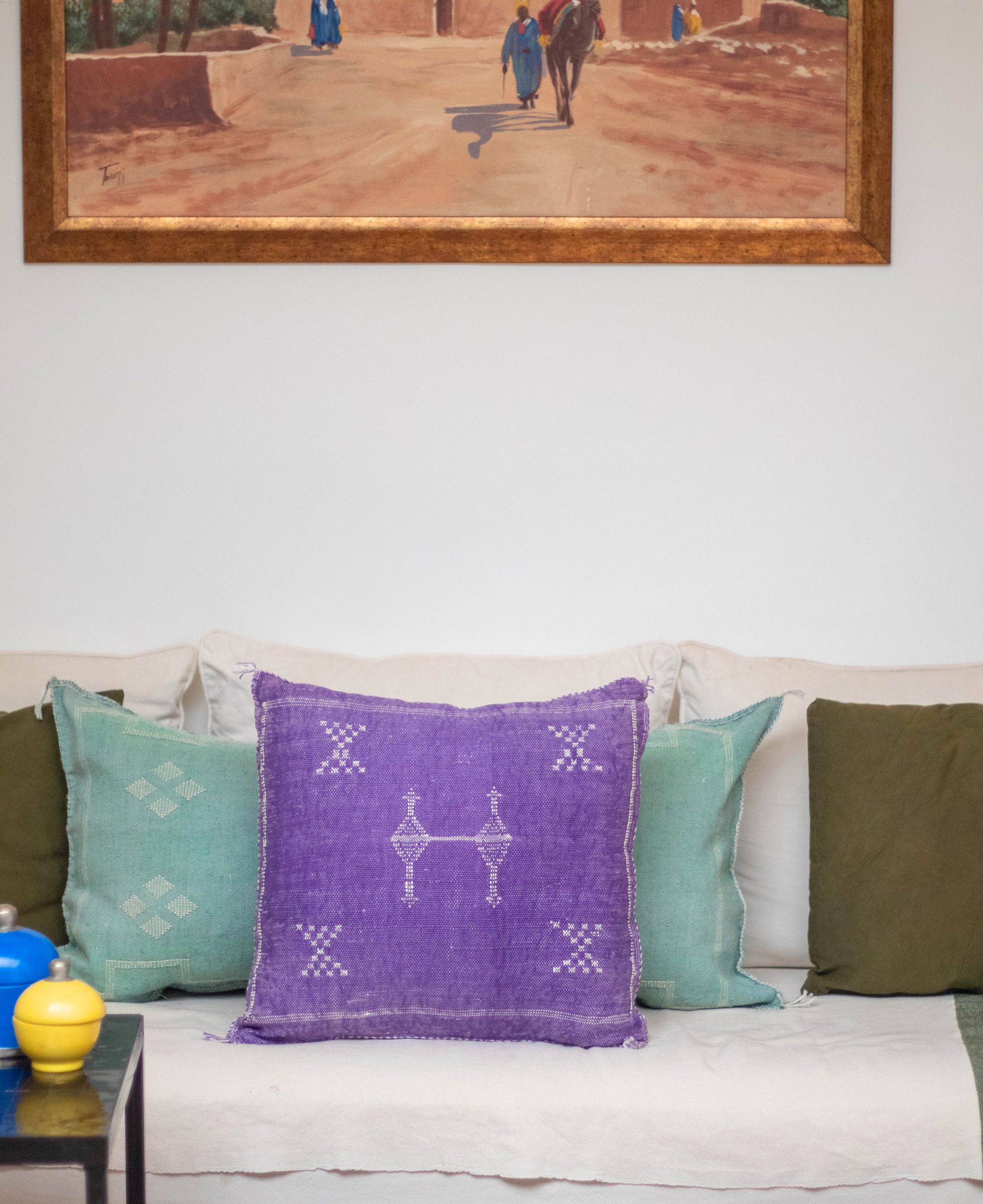 Handmade Moroccan Cactus Silk Cushion Cover 07