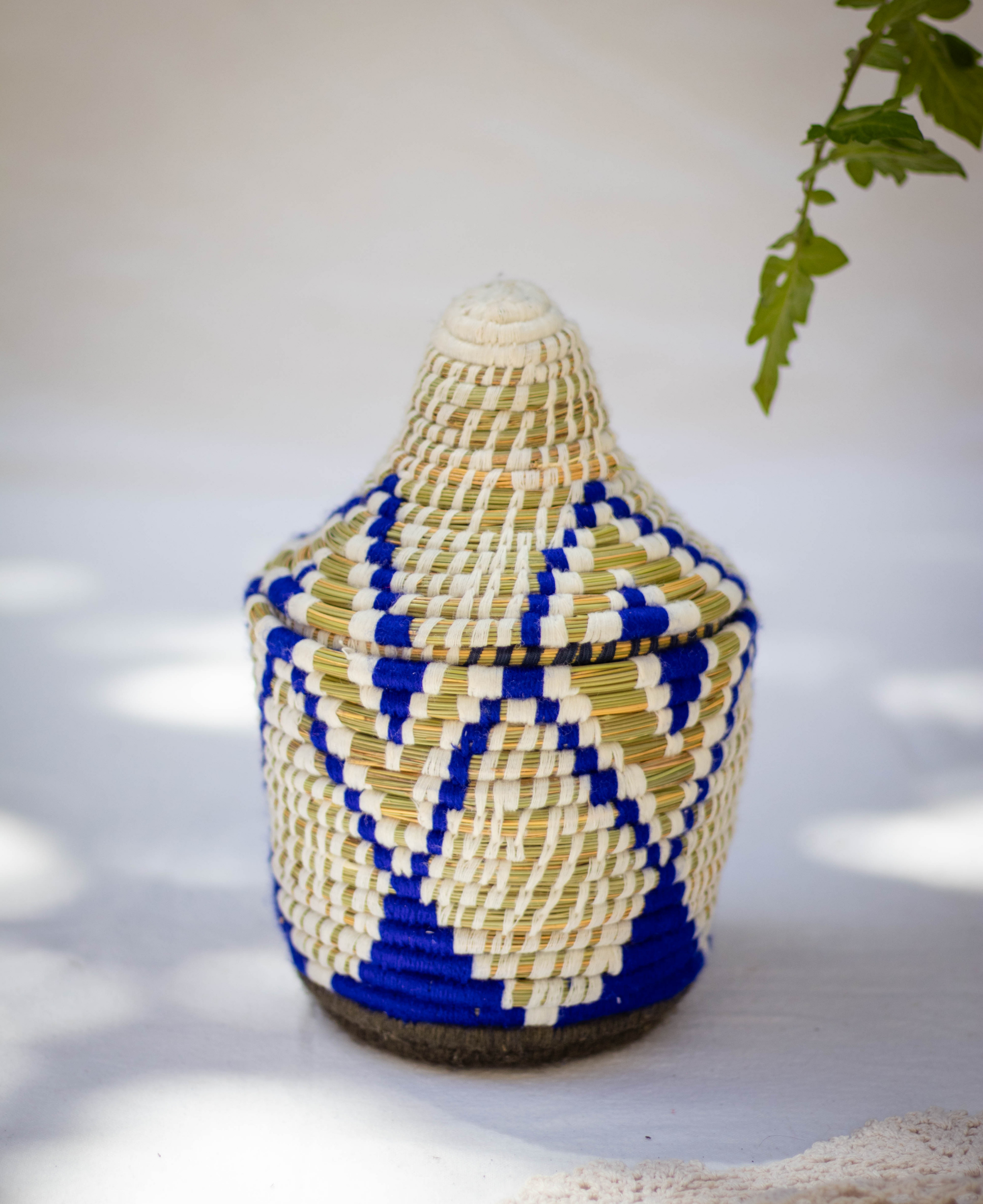 Hand-Woven Moroccan Wool Pot - 034