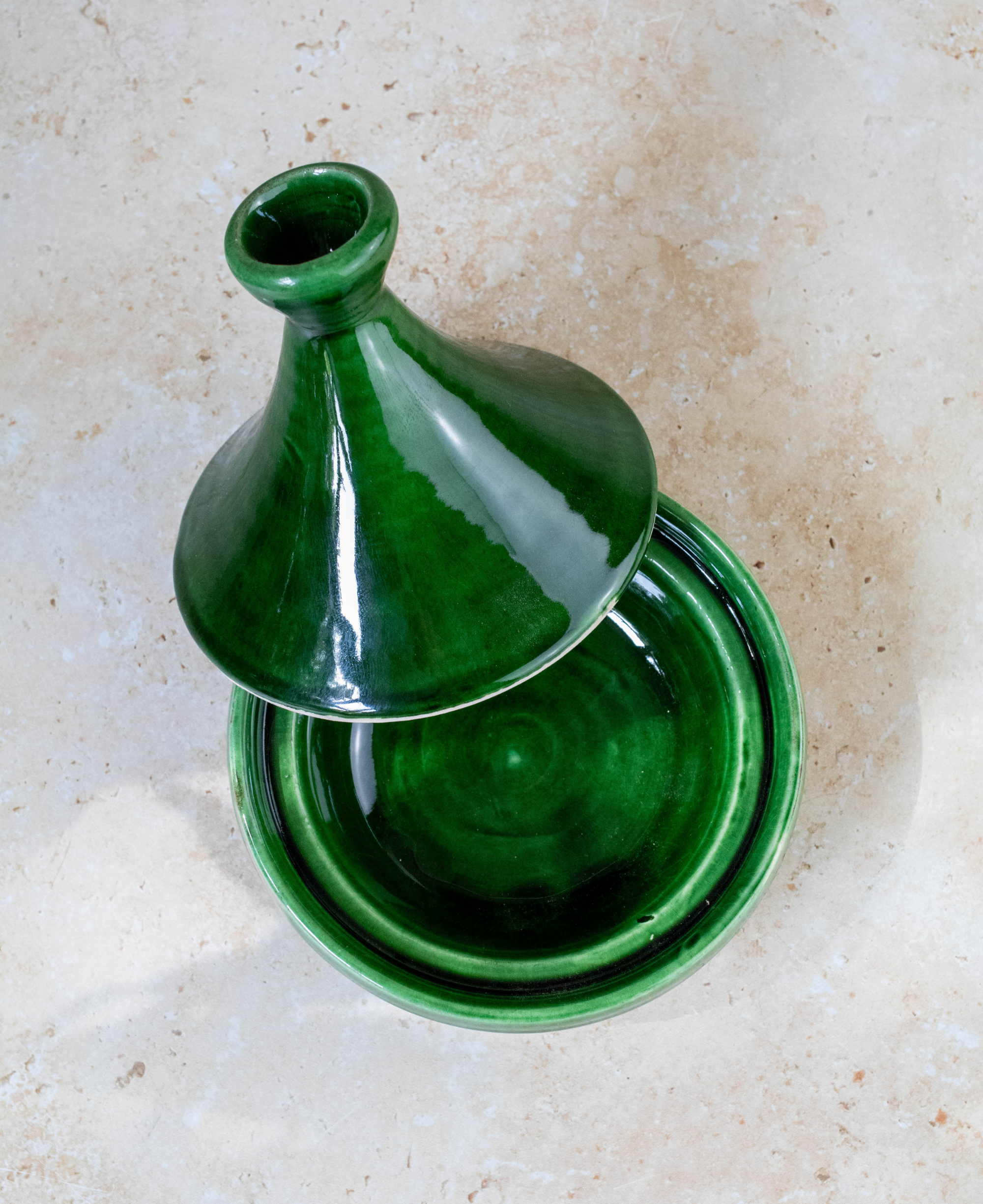 Tazekka Green Moroccan Ceramic Mini Serving Tagine
