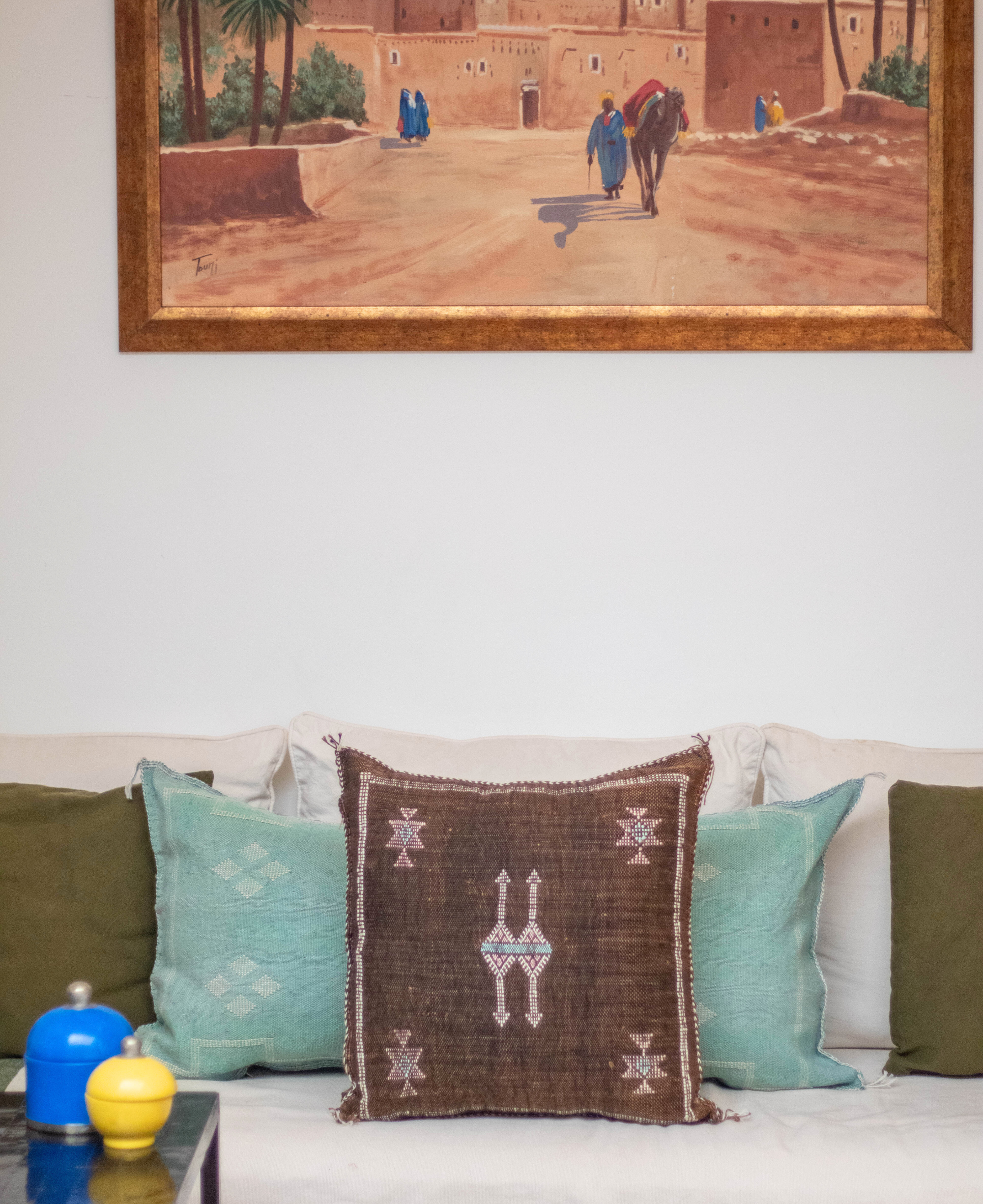 Handmade Moroccan Cactus Silk Cushion Cover - 25