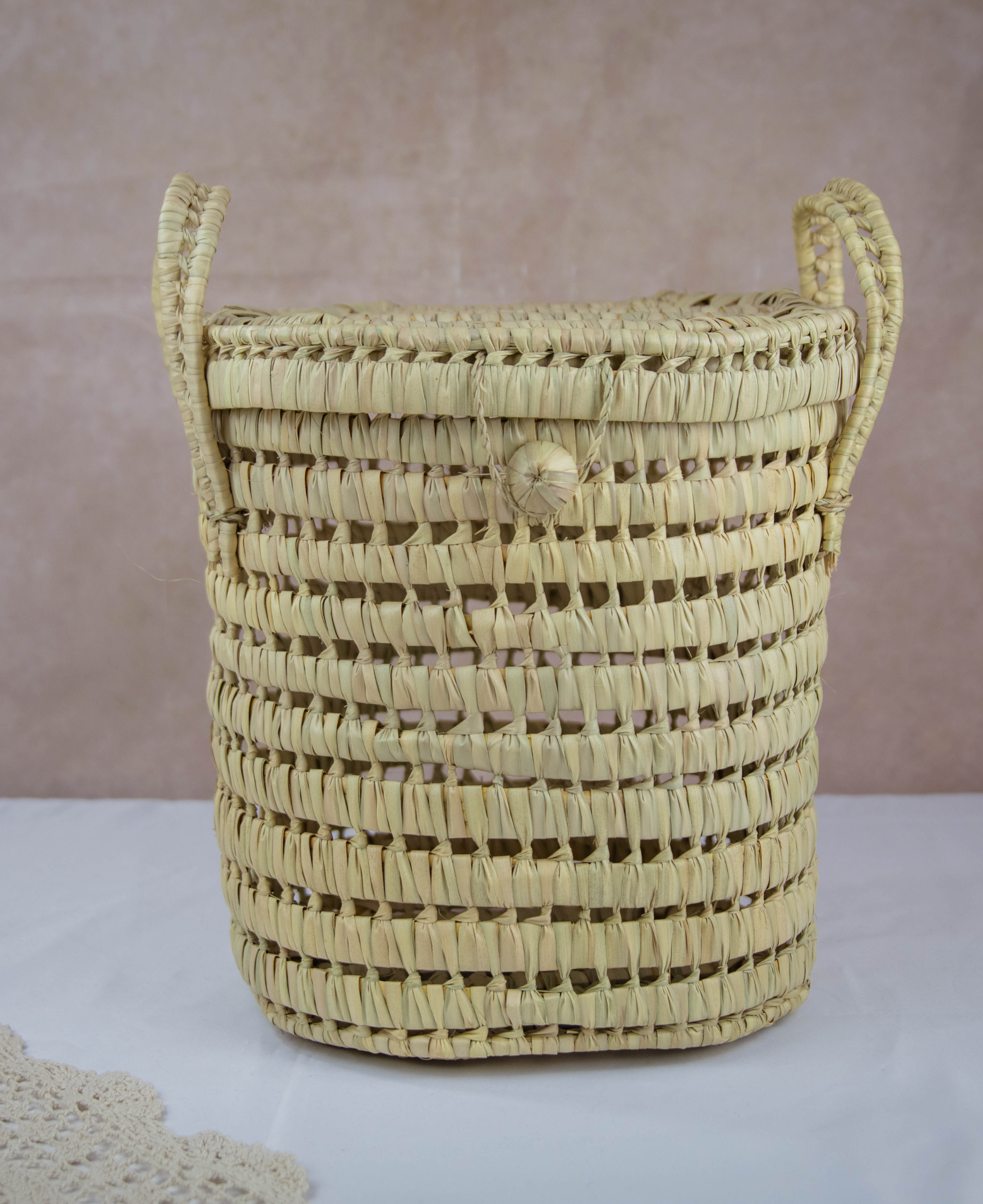 Moroccan Handmade Woven Laundry Storage Basket