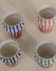 Handmade Striped Ceramic Tumbler