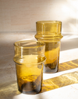 Recycled Moroccan Amber Tumbler Glass, Set of 6