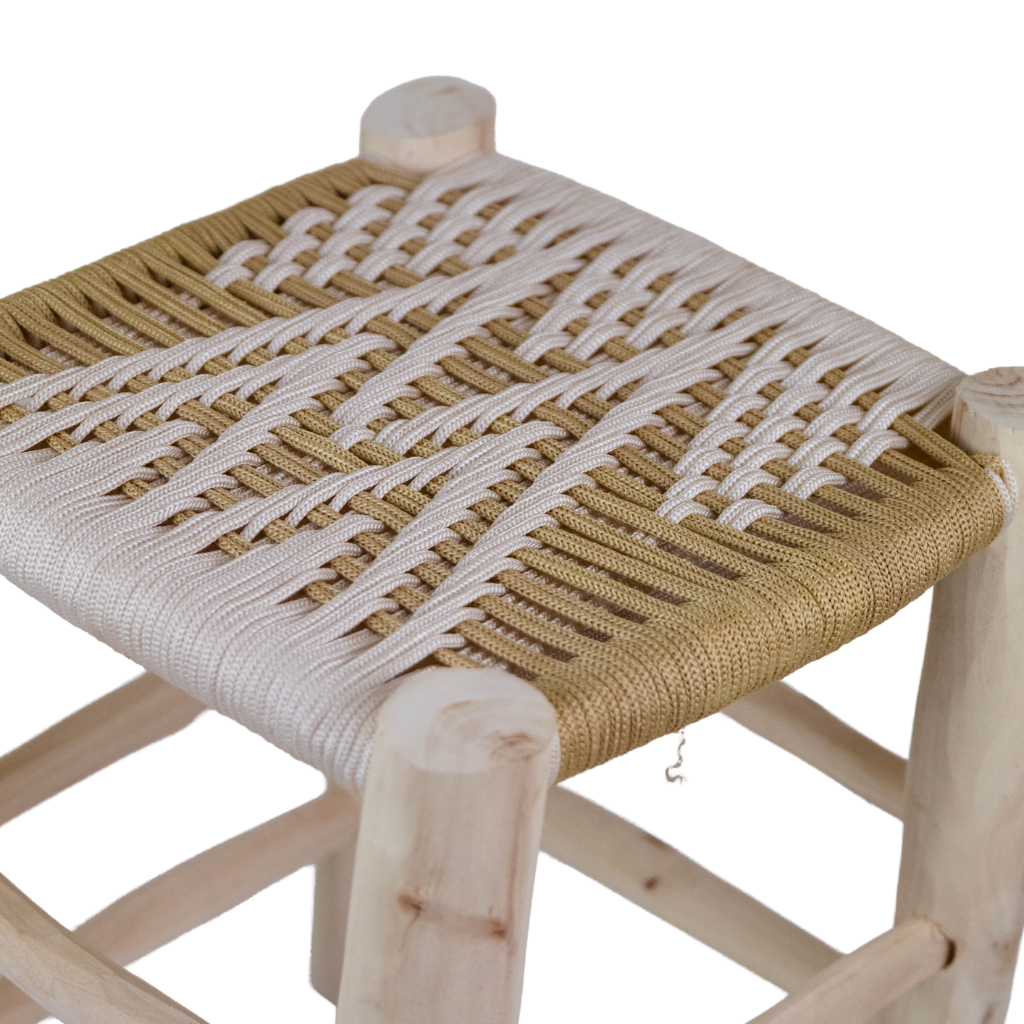 Moroccan Handmade Stool Braided Rope Weaving, 18