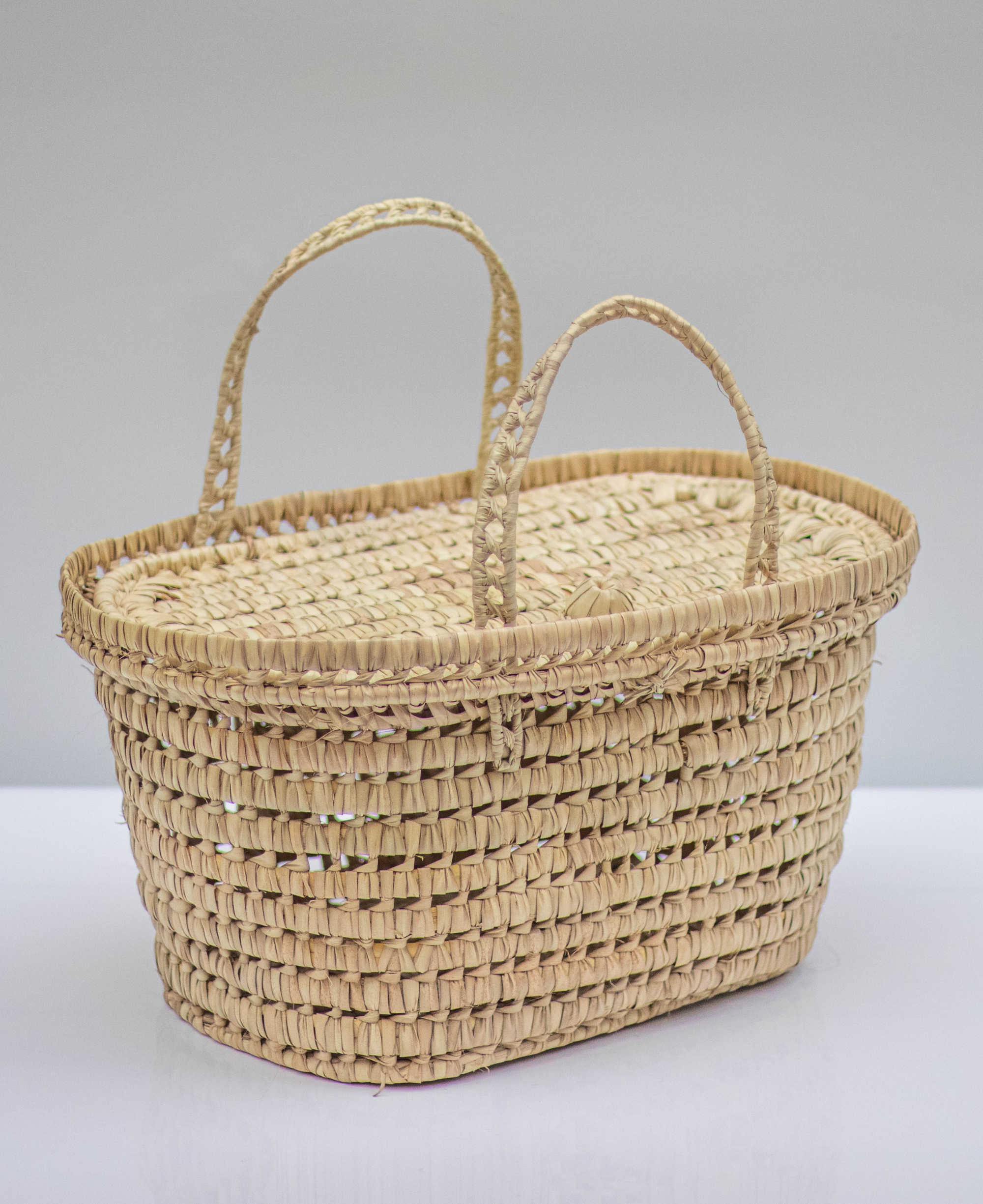 Handmade Moroccan Wicker Storage Basket