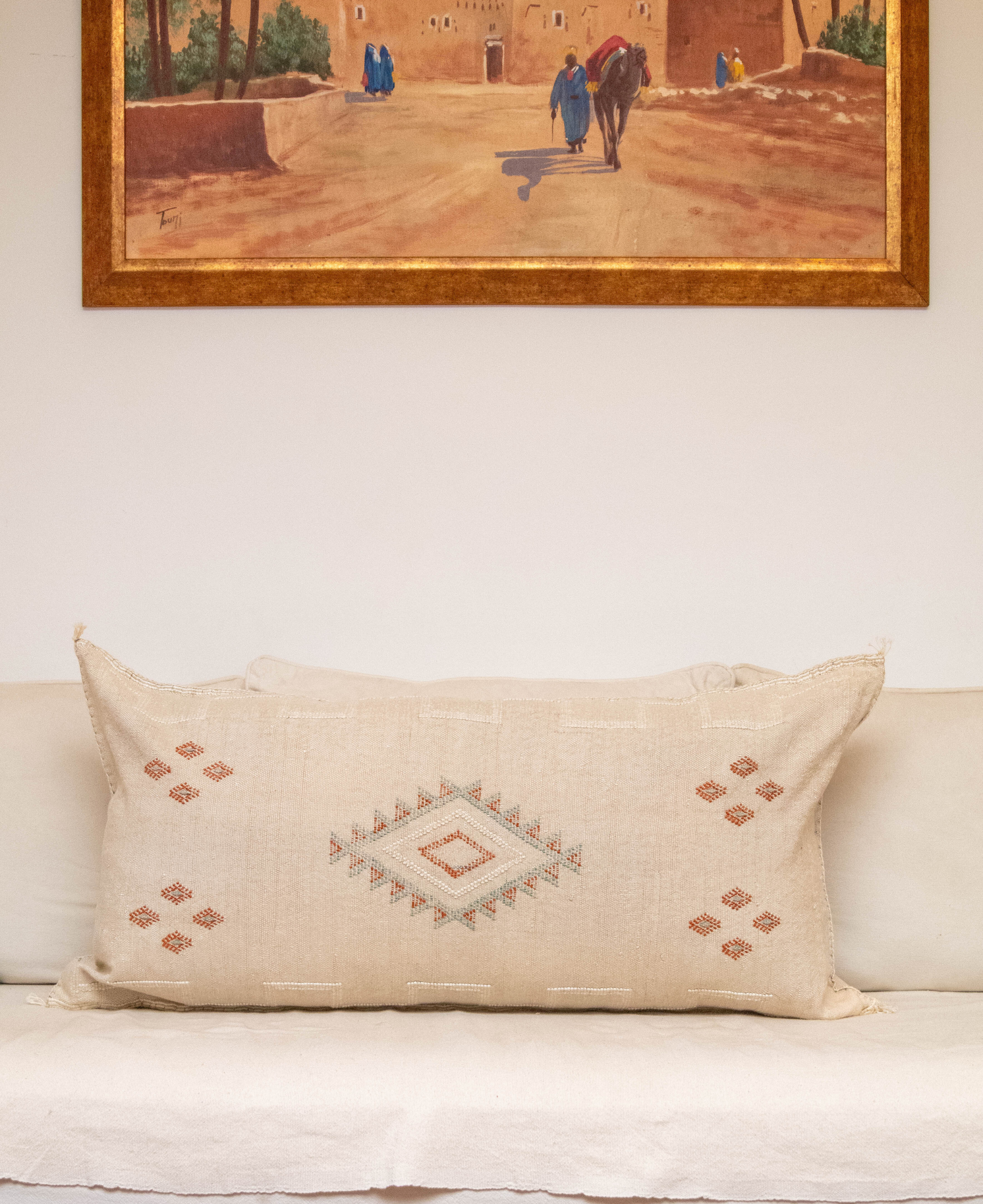 Handmade Moroccan Cactus Silk Cushion Cover – Luxury Sabra Pillow
