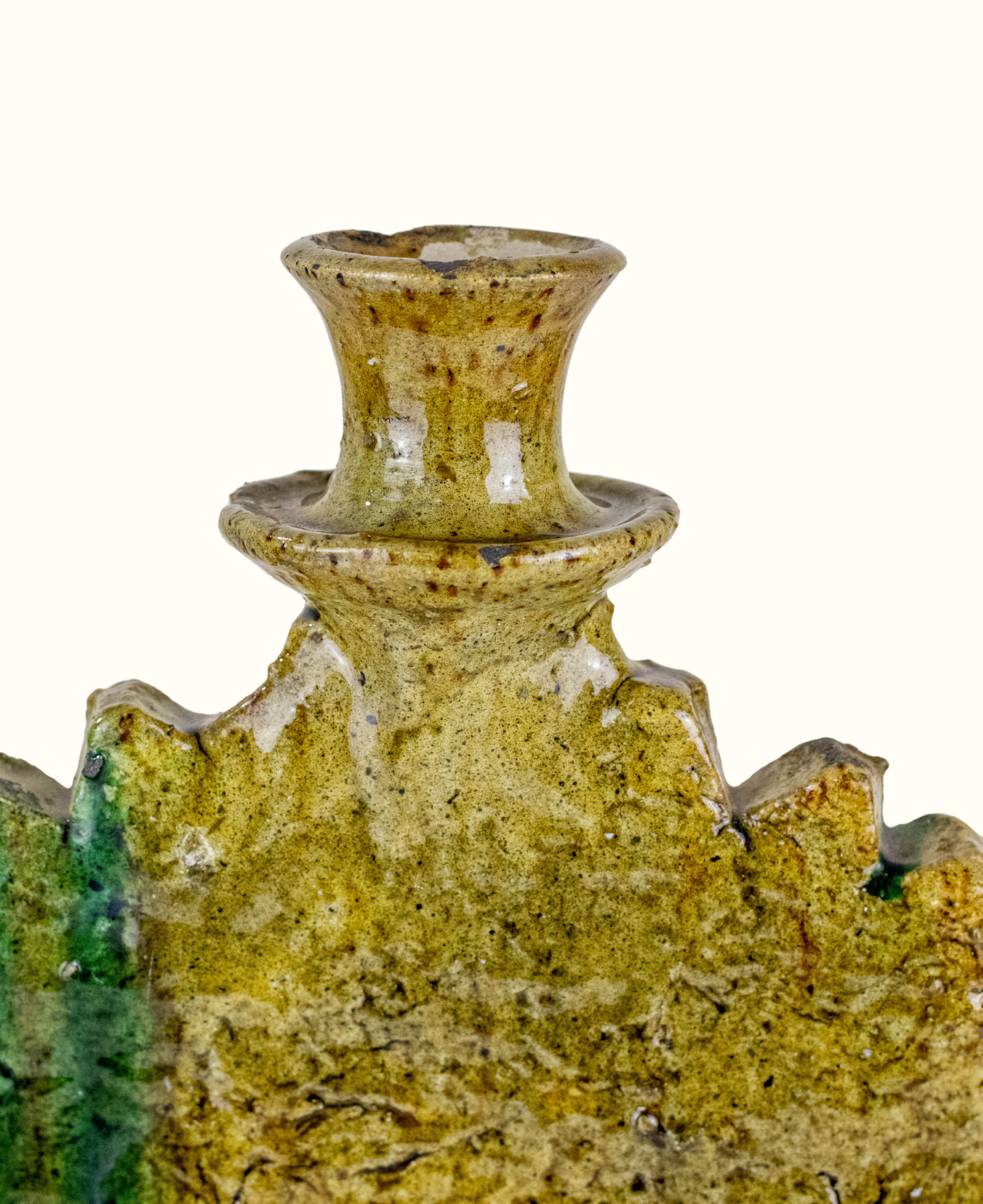 Handmade Tamegroute Ochre Candle Holder