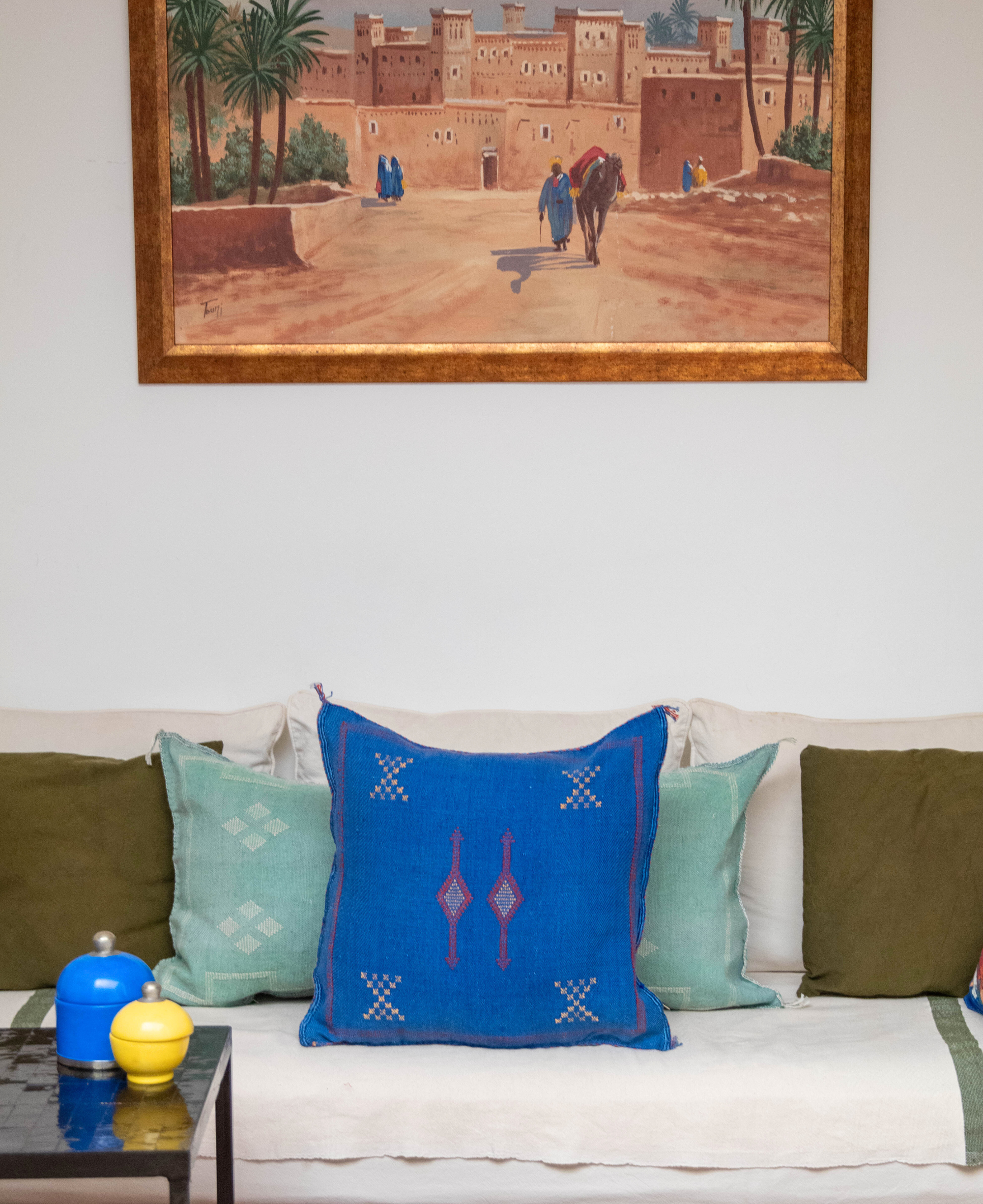 Handmade Moroccan Cactus Silk Cushion Cover - 27