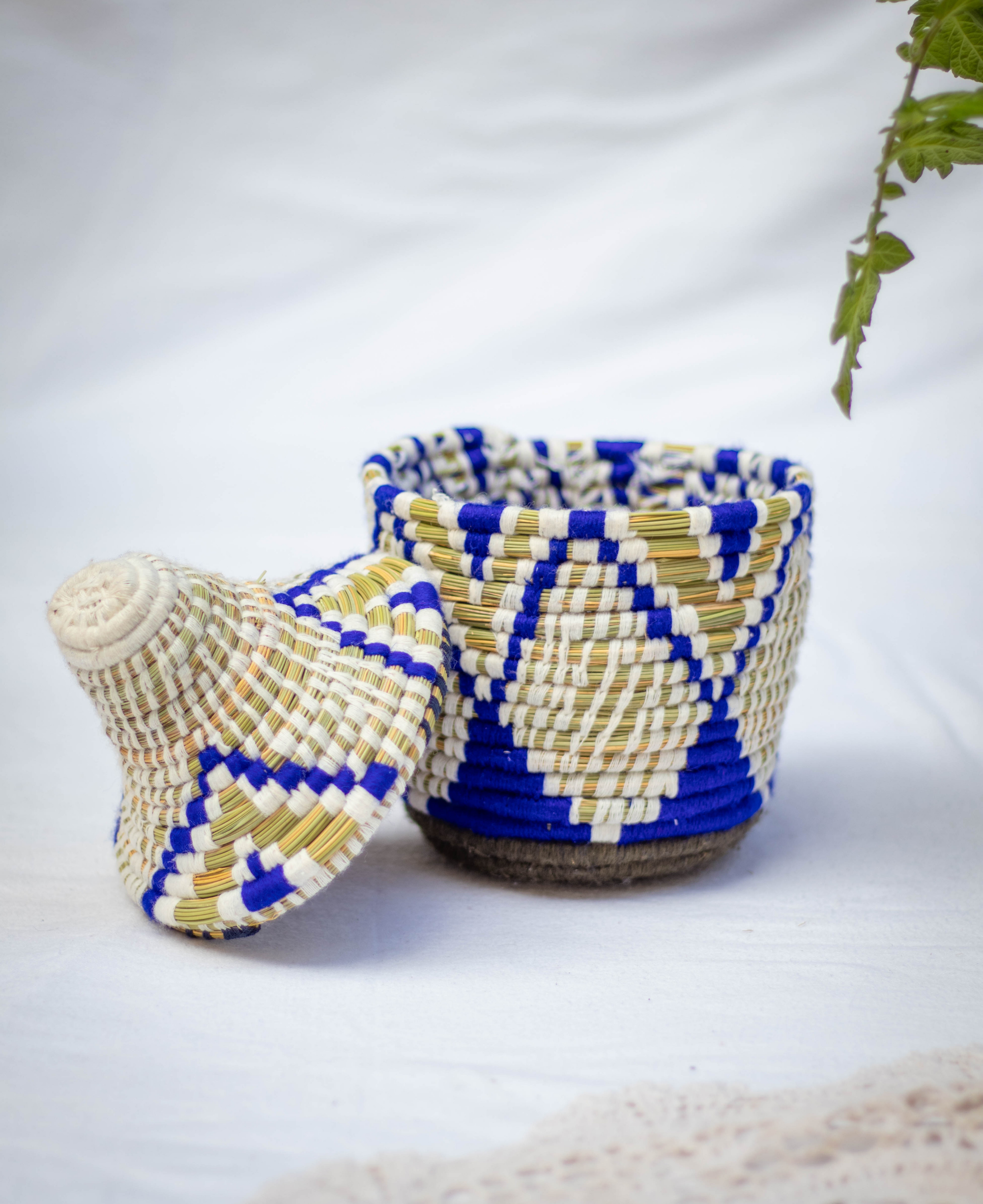 Hand-Woven Moroccan Wool Pot - 034