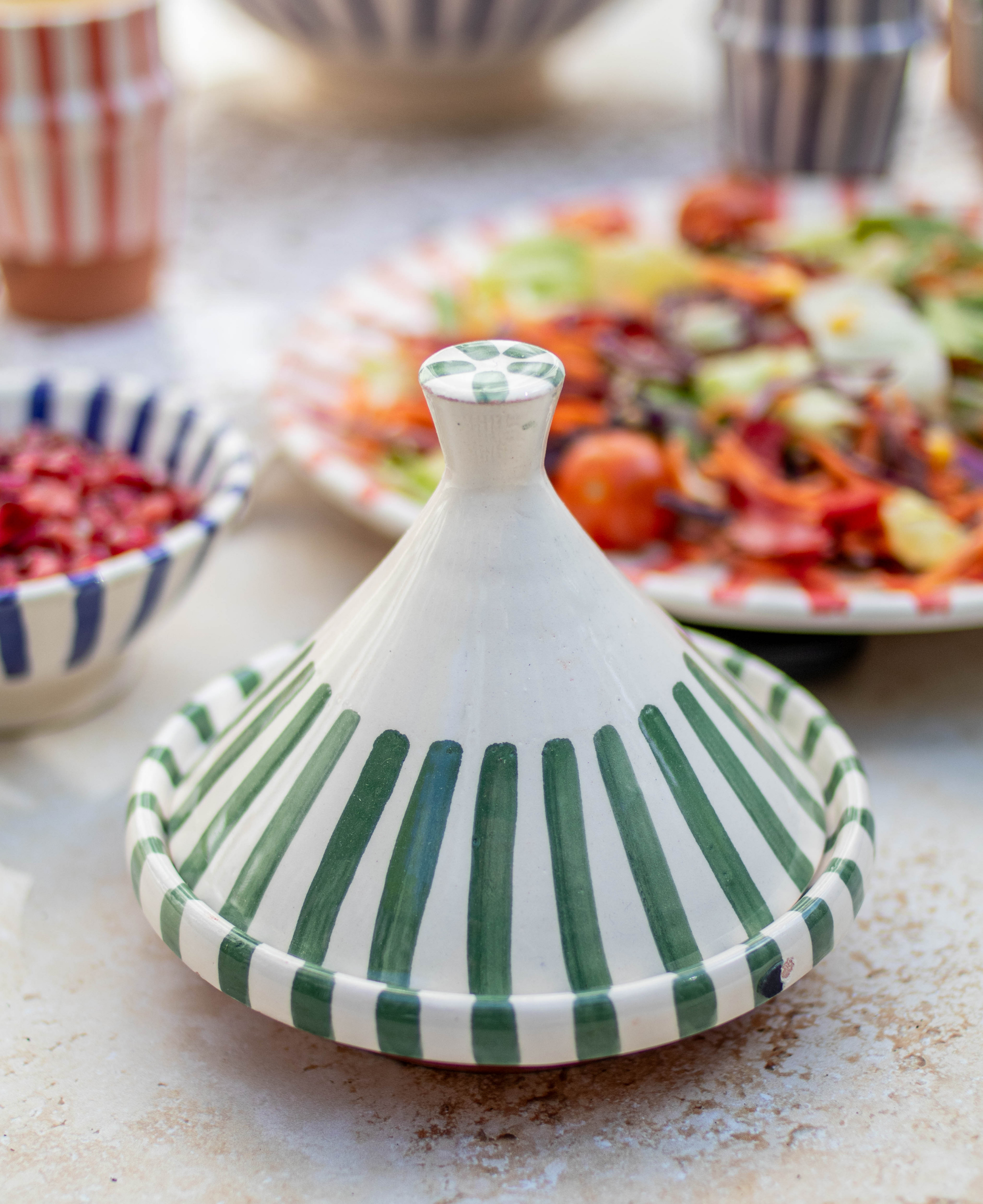 Moroccan Ceramic Serving Tagine Pot and Lid