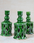 Handmade Moroccan Green Ceramic Candlestick Holder