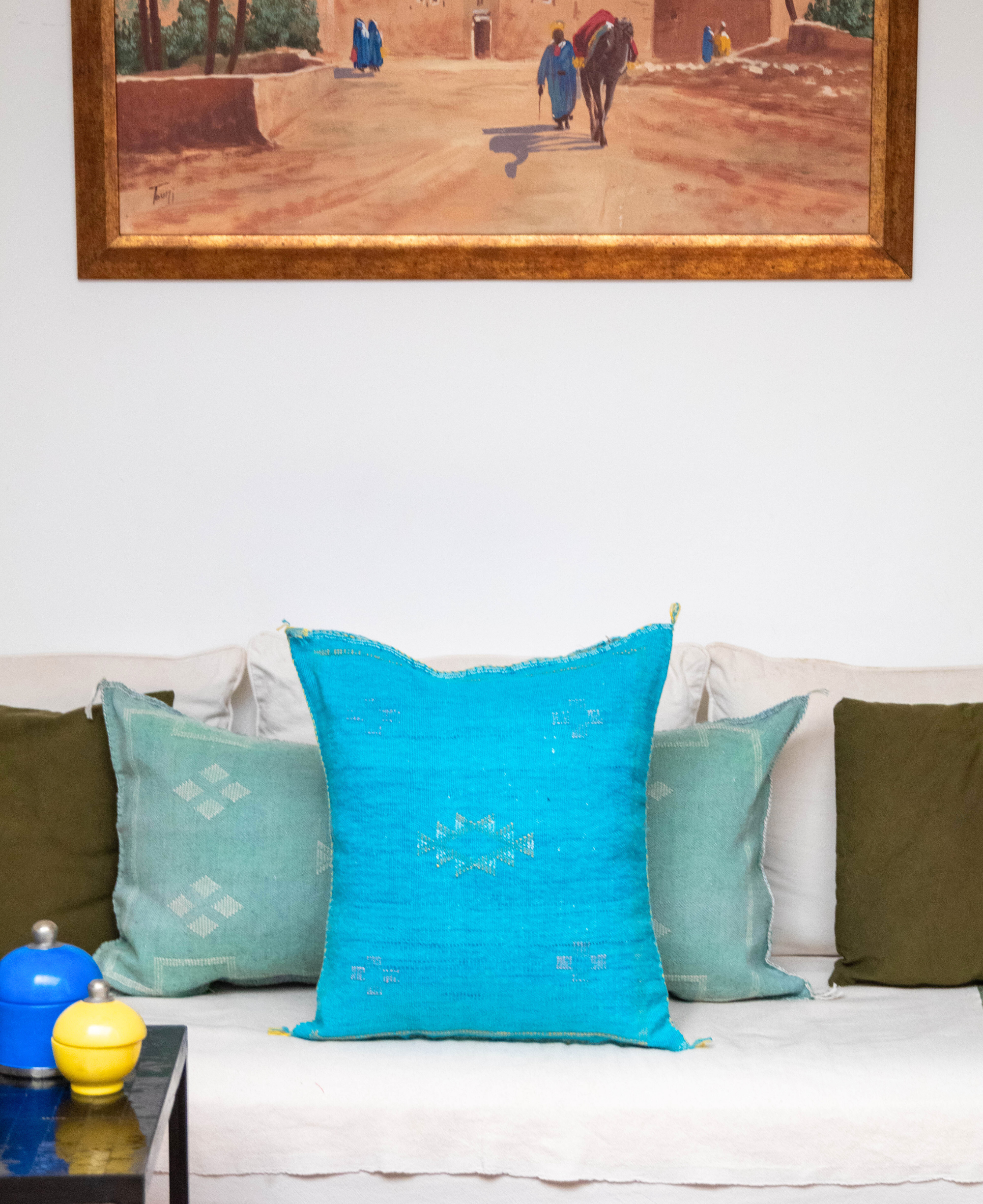 Handmade Moroccan Cactus Silk Cushion Cover 01
