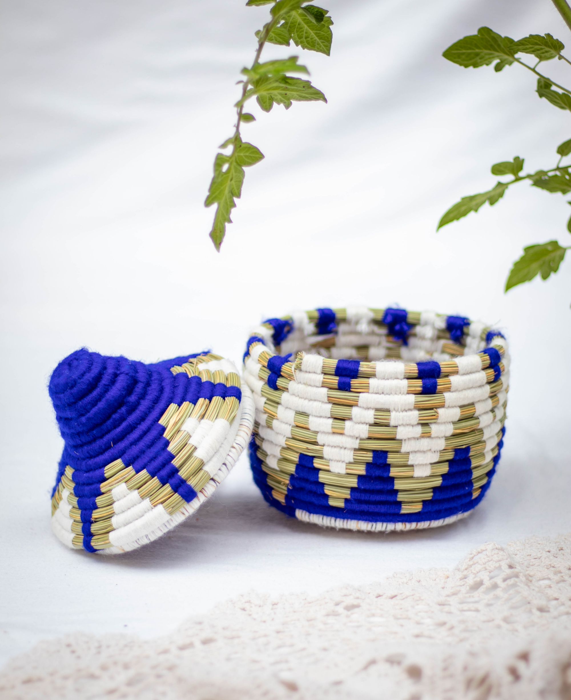Hand-Woven Moroccan Wool Pot - 036