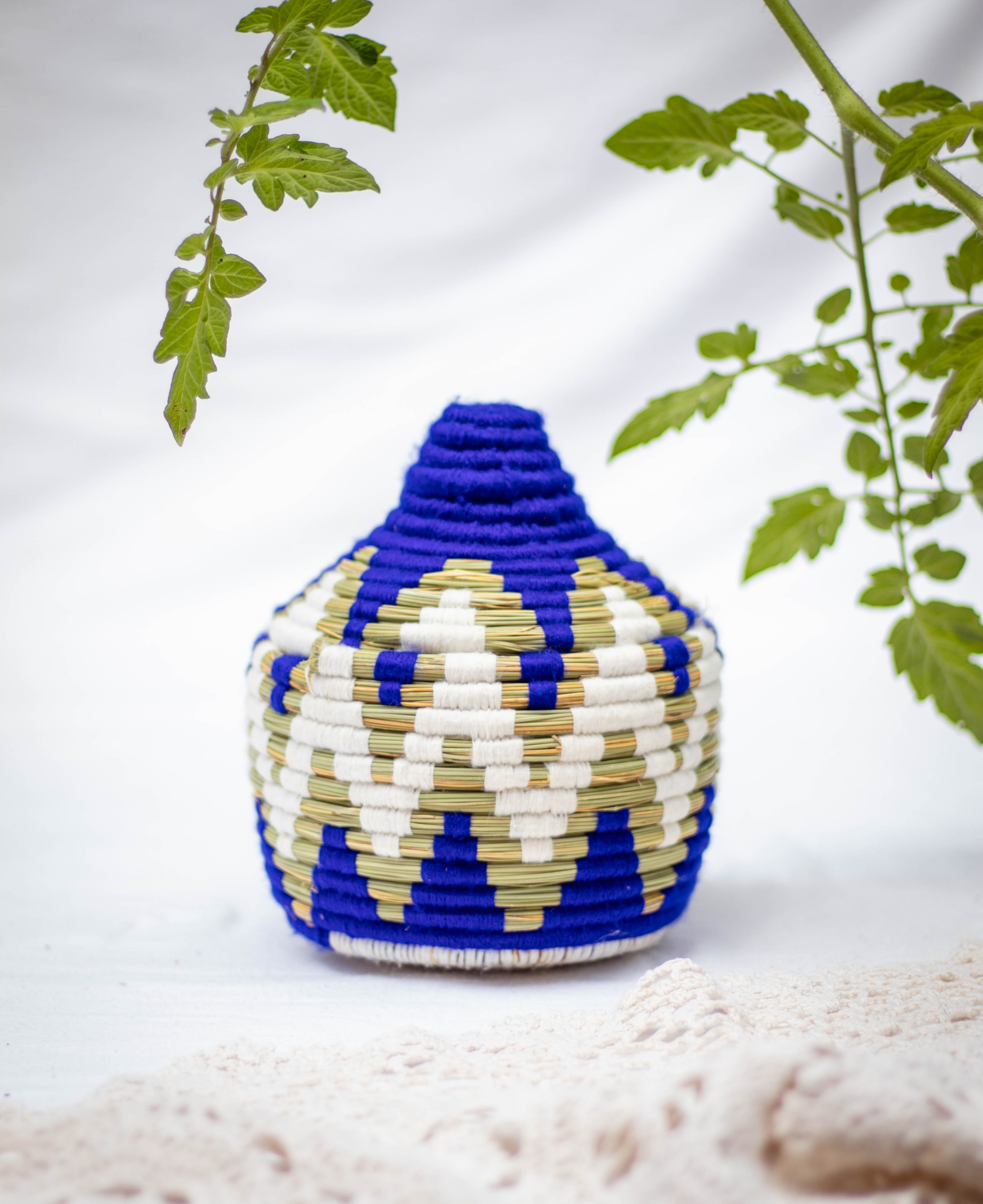 Hand-Woven Moroccan Wool Pot - 036
