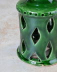 Handmade Moroccan Green Ceramic Candlestick Holder