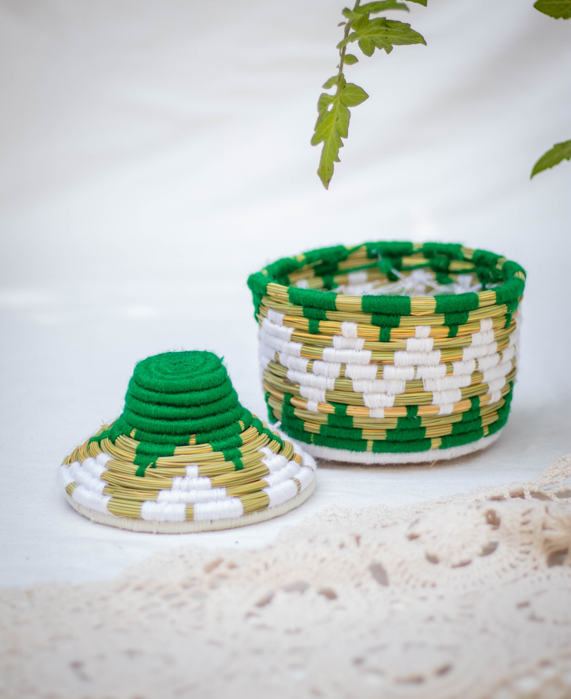 Hand-Woven Moroccan Wool Pot - 037