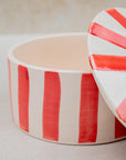 Moroccan Striped Lidded Pot