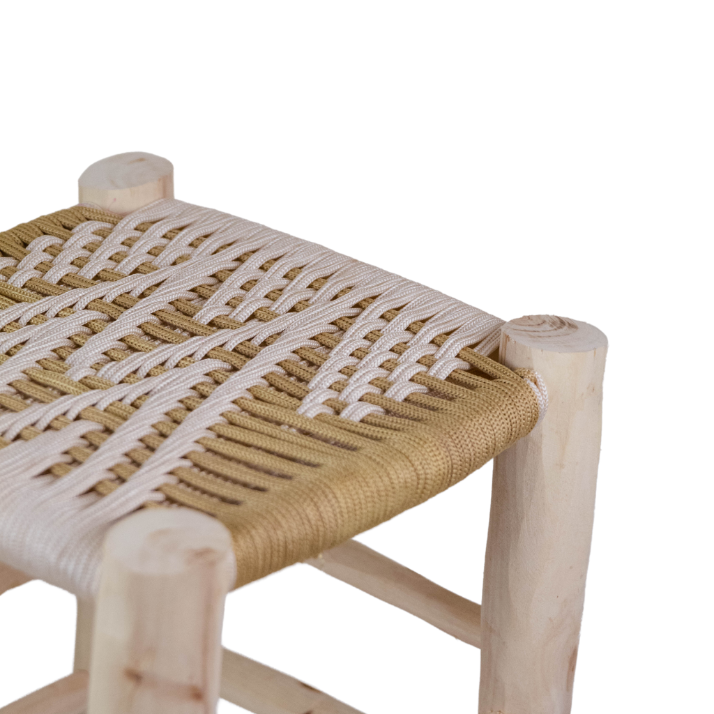 Moroccan Handmade Stool Braided Rope Weaving, 18