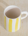 Handmade Striped Coffee Mug - Yellow