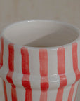Handmade Striped Ceramic Tumbler - Red