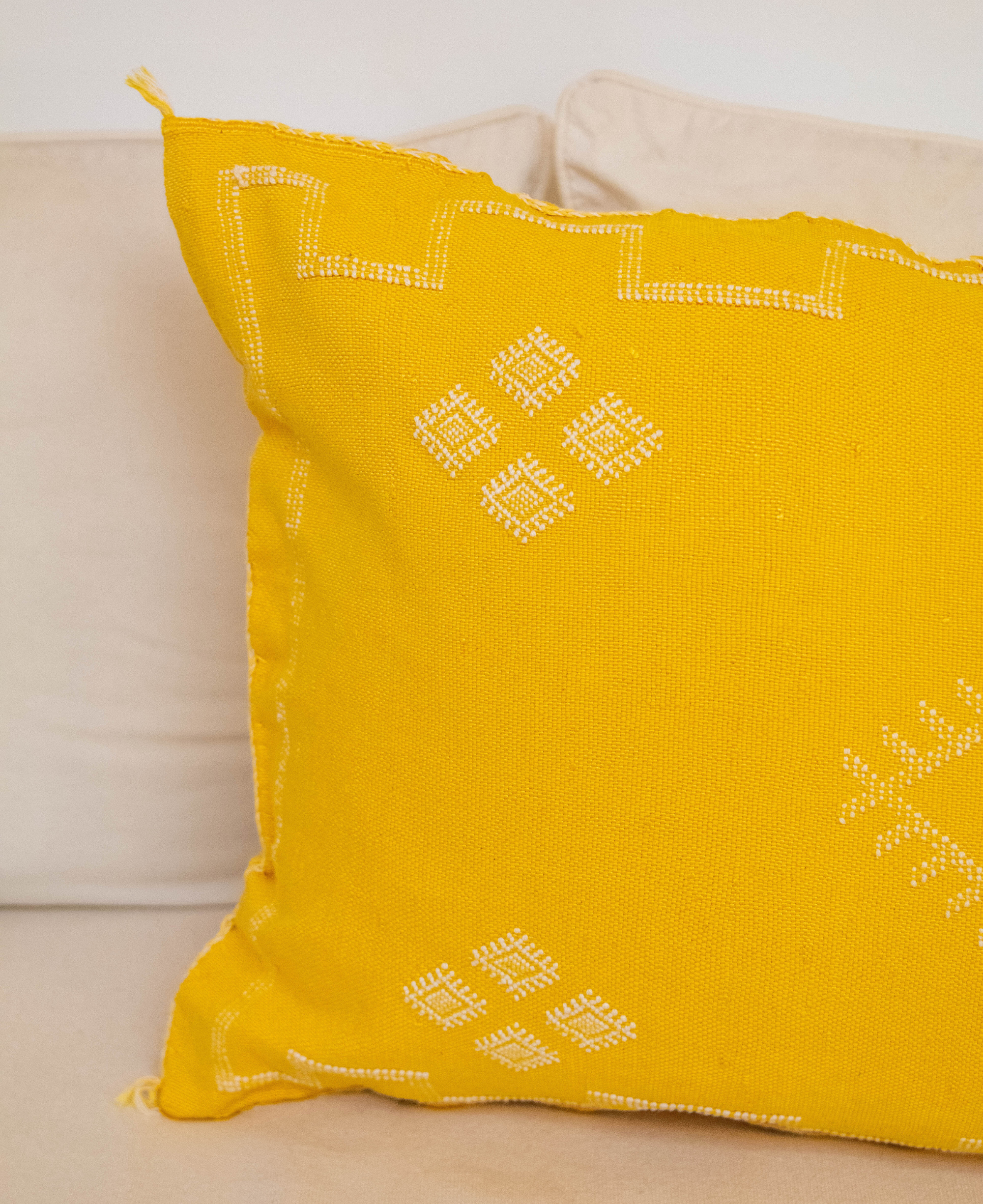 Luxury Moroccan Cactus Silk Cushion – Boho Sabra Pillow
