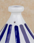 Handmade Moroccan Cooking Tagine - Blue Stripes