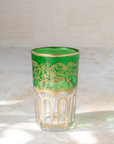 Set of 6 Handcrafted Green Moroccan Tea Glasses