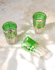 Set of 6 Handcrafted Green Moroccan Tea Glasses
