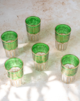 Set of 6 Handcrafted Green Moroccan Tea Glasses
