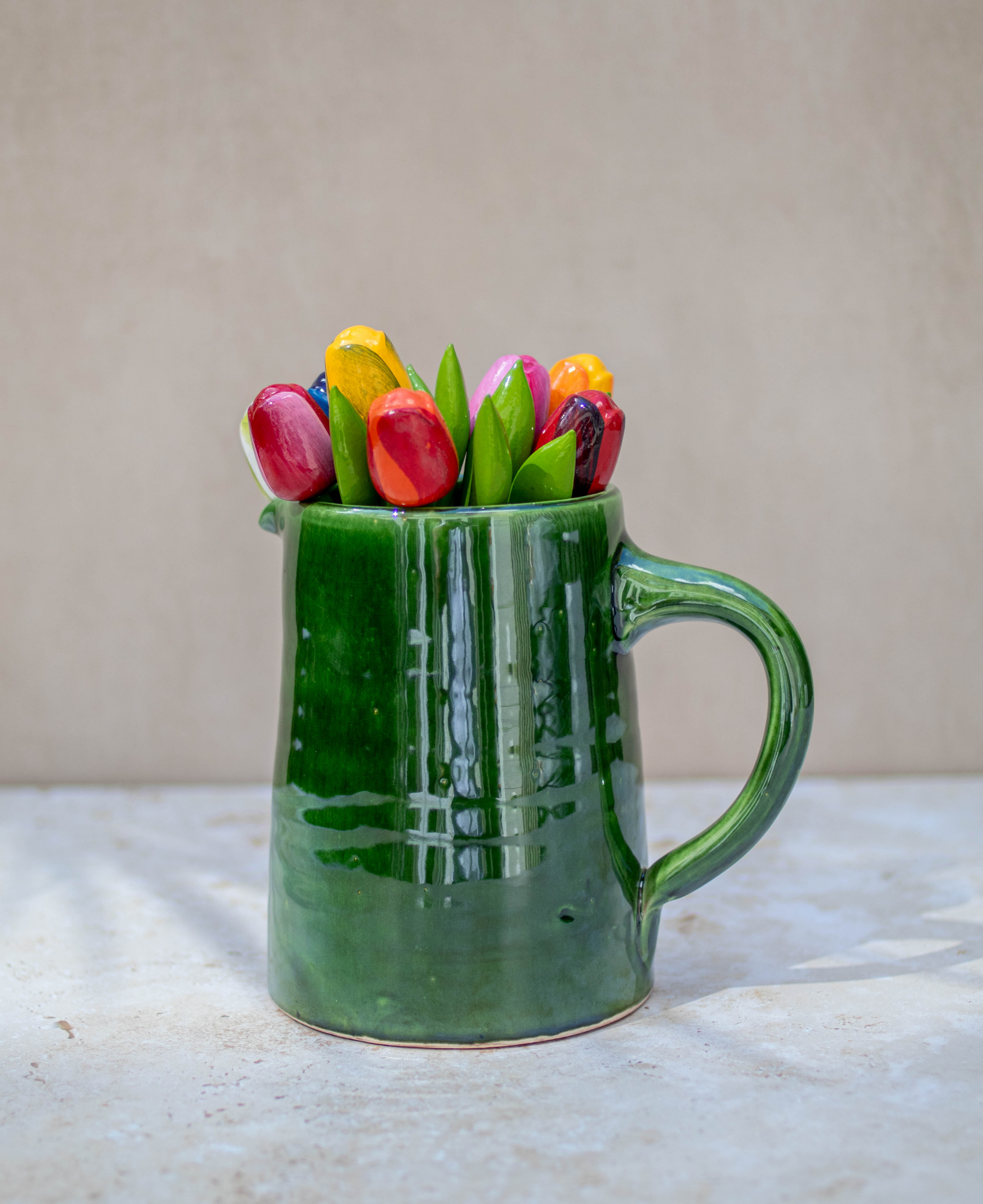 Tazekka Green Moroccan Ceramic Jug