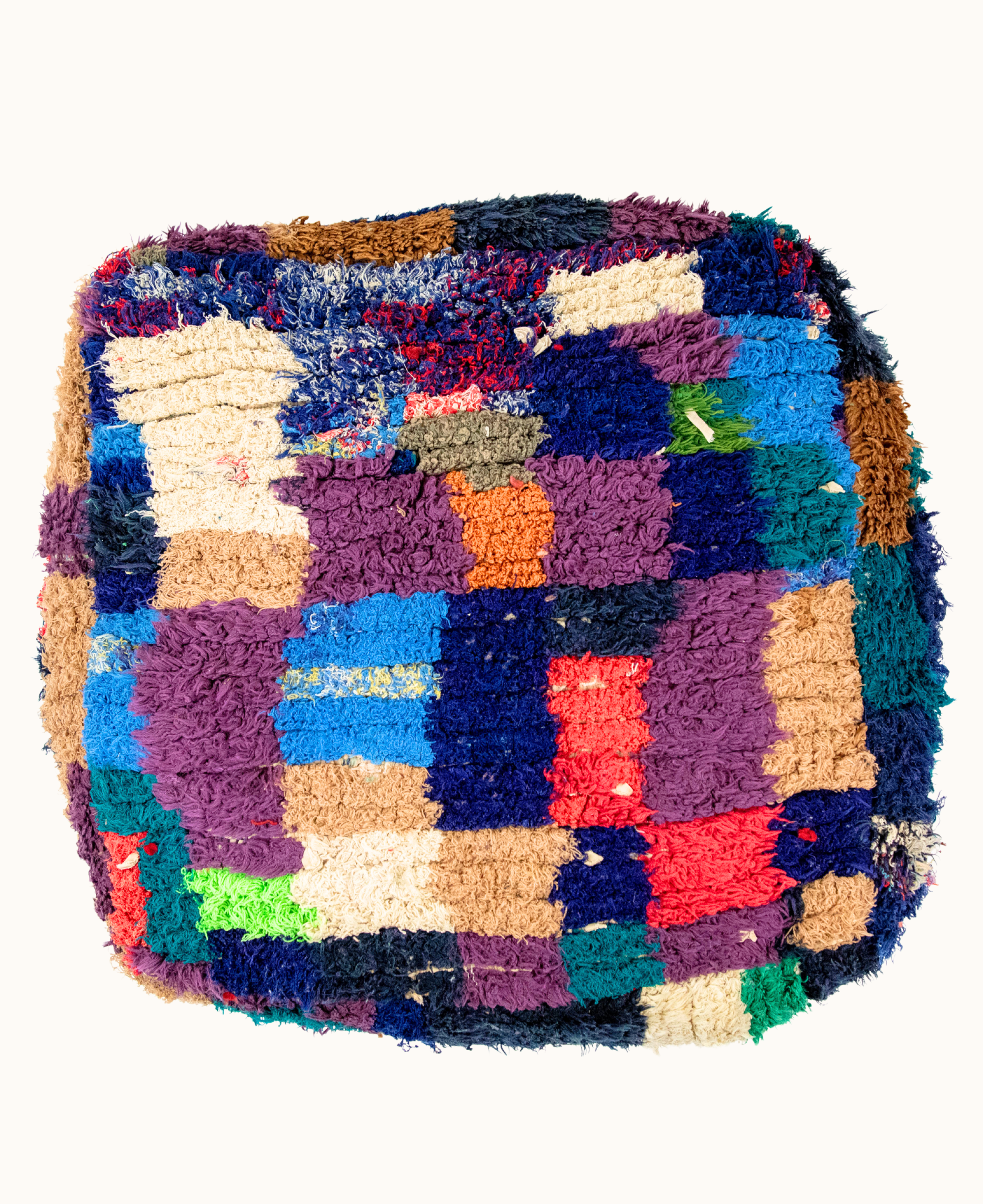 Handmade Moroccan Vintage Floor Cushion Pouf - 11