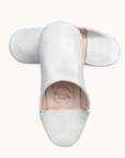 Moroccan Babouche Slippers, White