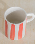 Handmade Striped Coffee Mug - Red