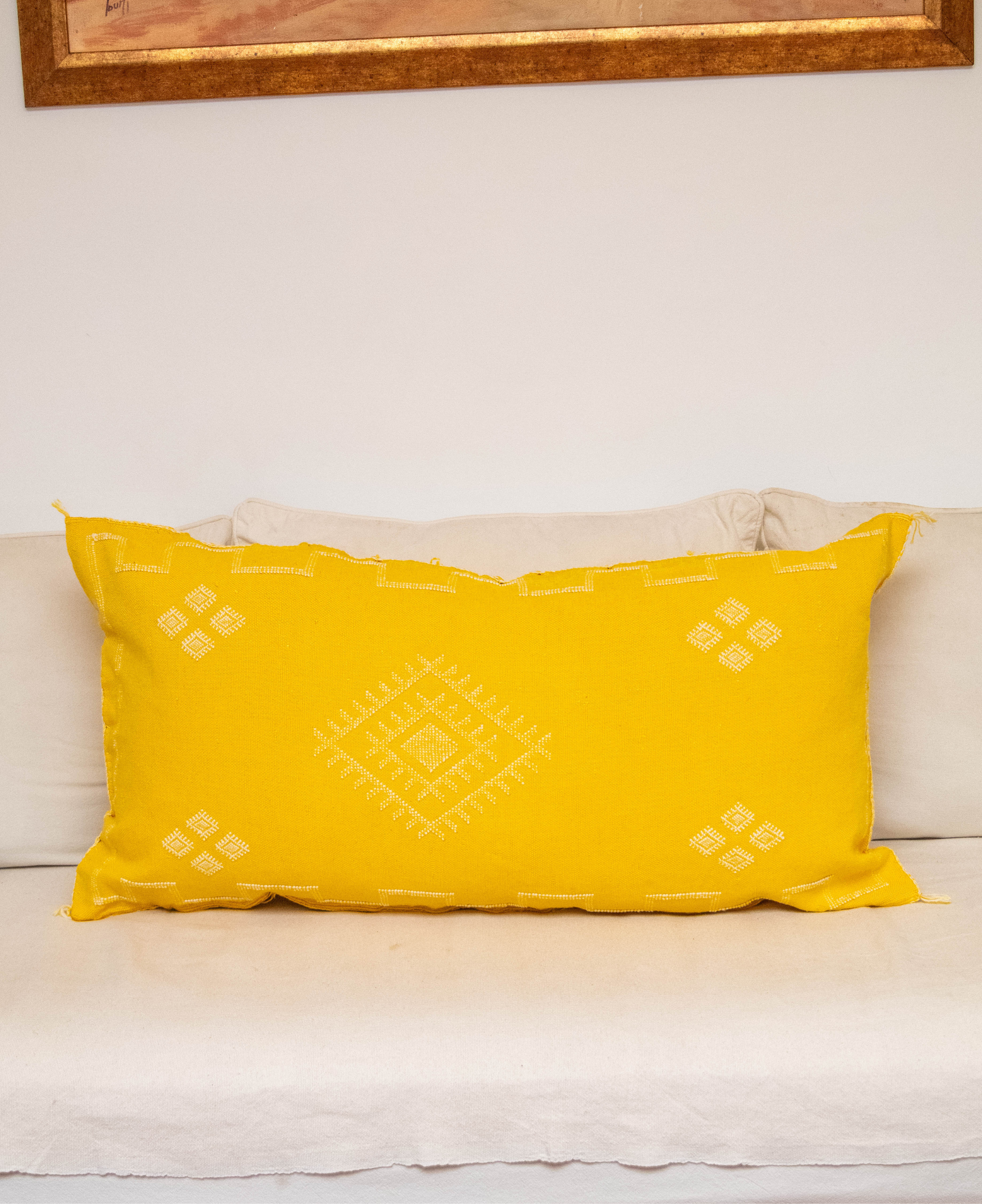 Luxury Moroccan Cactus Silk Cushion – Boho Sabra Pillow