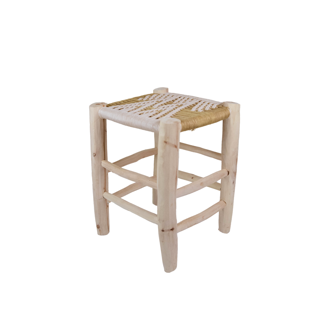 Moroccan Handmade Stool Braided Rope Weaving, 18
