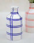 Handmade Checkered Ceramic Vase - Blue