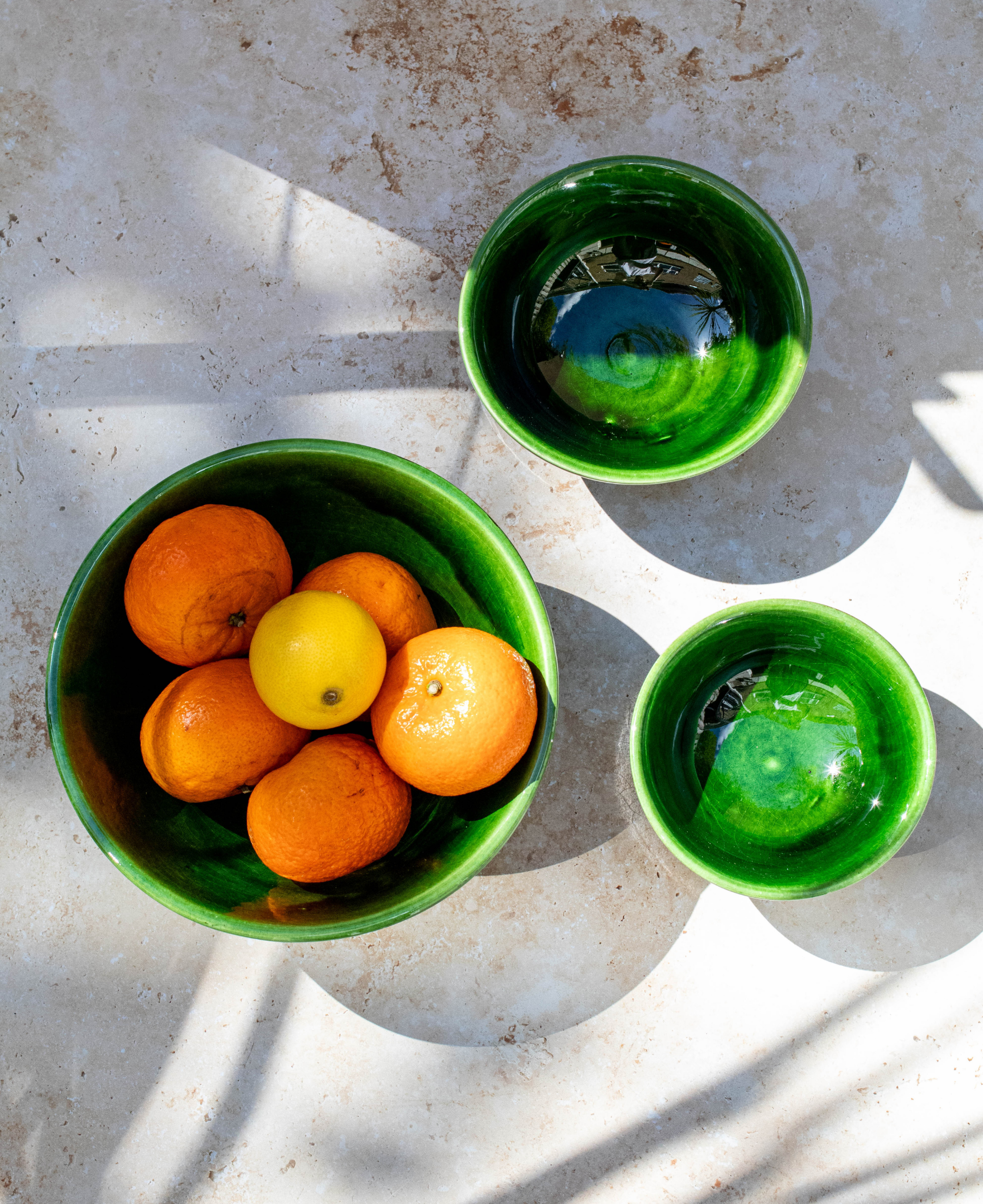 Tazekka Green Moroccan Ceramic Bowls