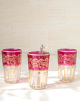 Set of 6 Moroccan Multicoloured Tea Glasses – Pink