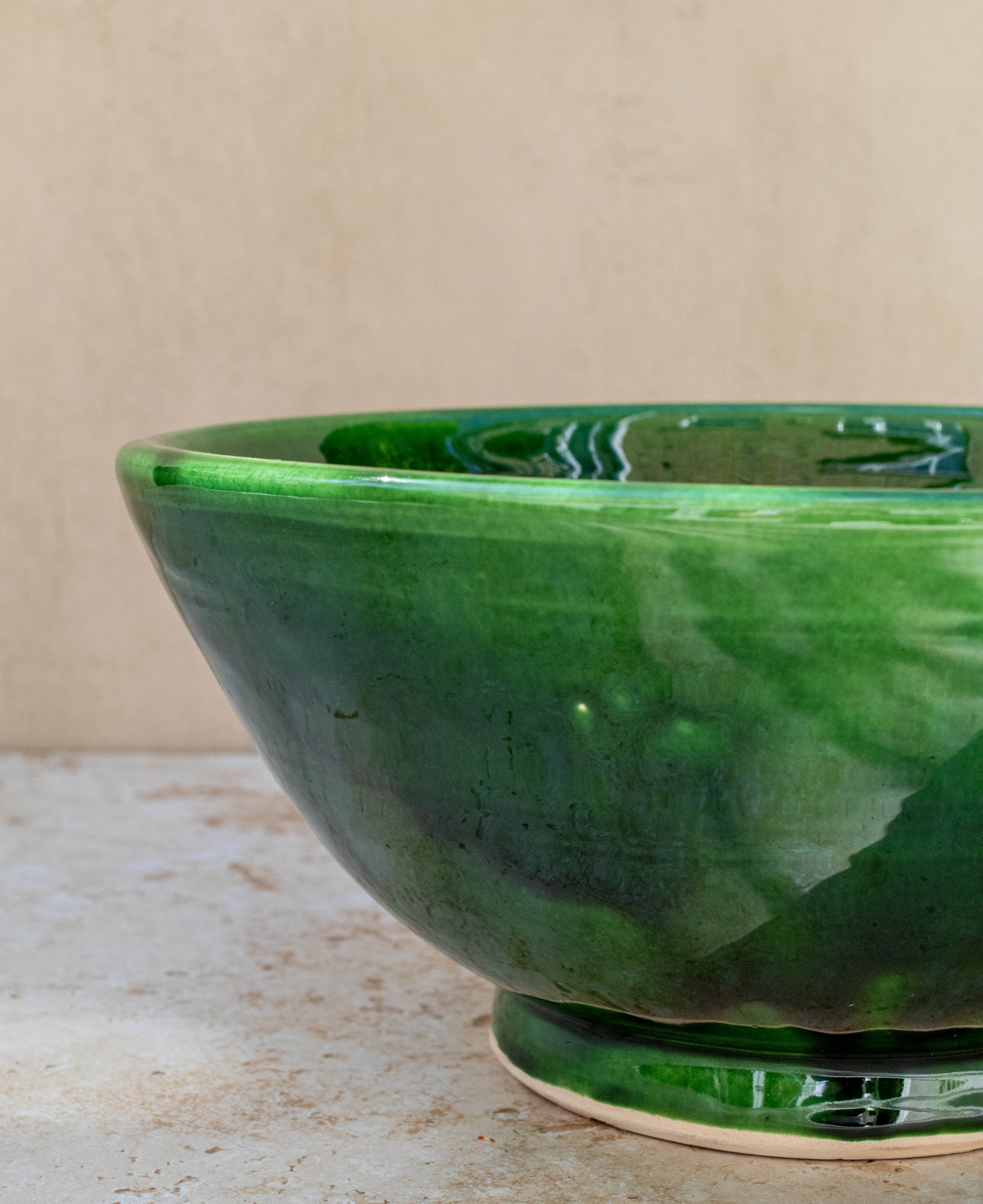Tazekka Large Green Moroccan Ceramic Bowl
