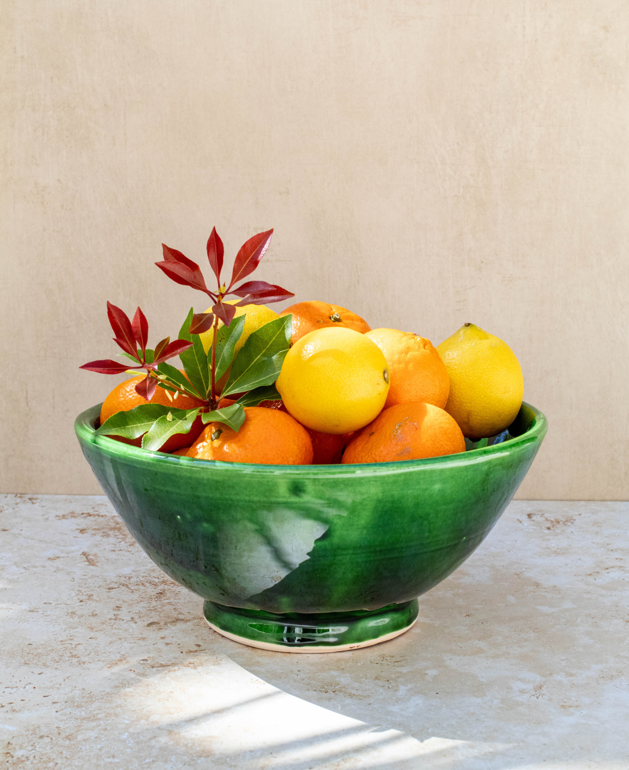 Tazekka Large Green Moroccan Ceramic Bowl – Maison Berber